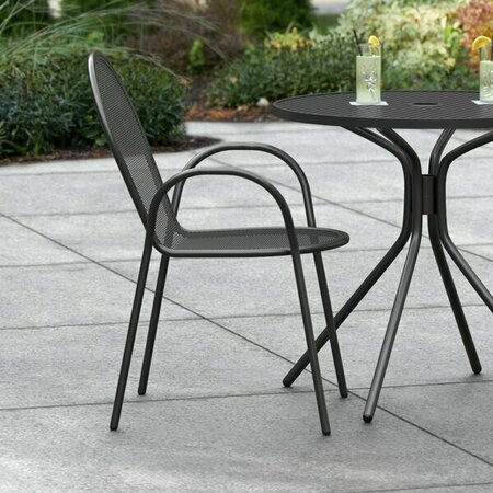 LANCASTER TABLE & SEATING Harbor Black Outdoor Arm Chair 427CSMARMBLK